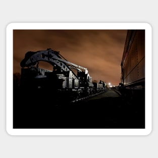 Railway yard at night Sticker